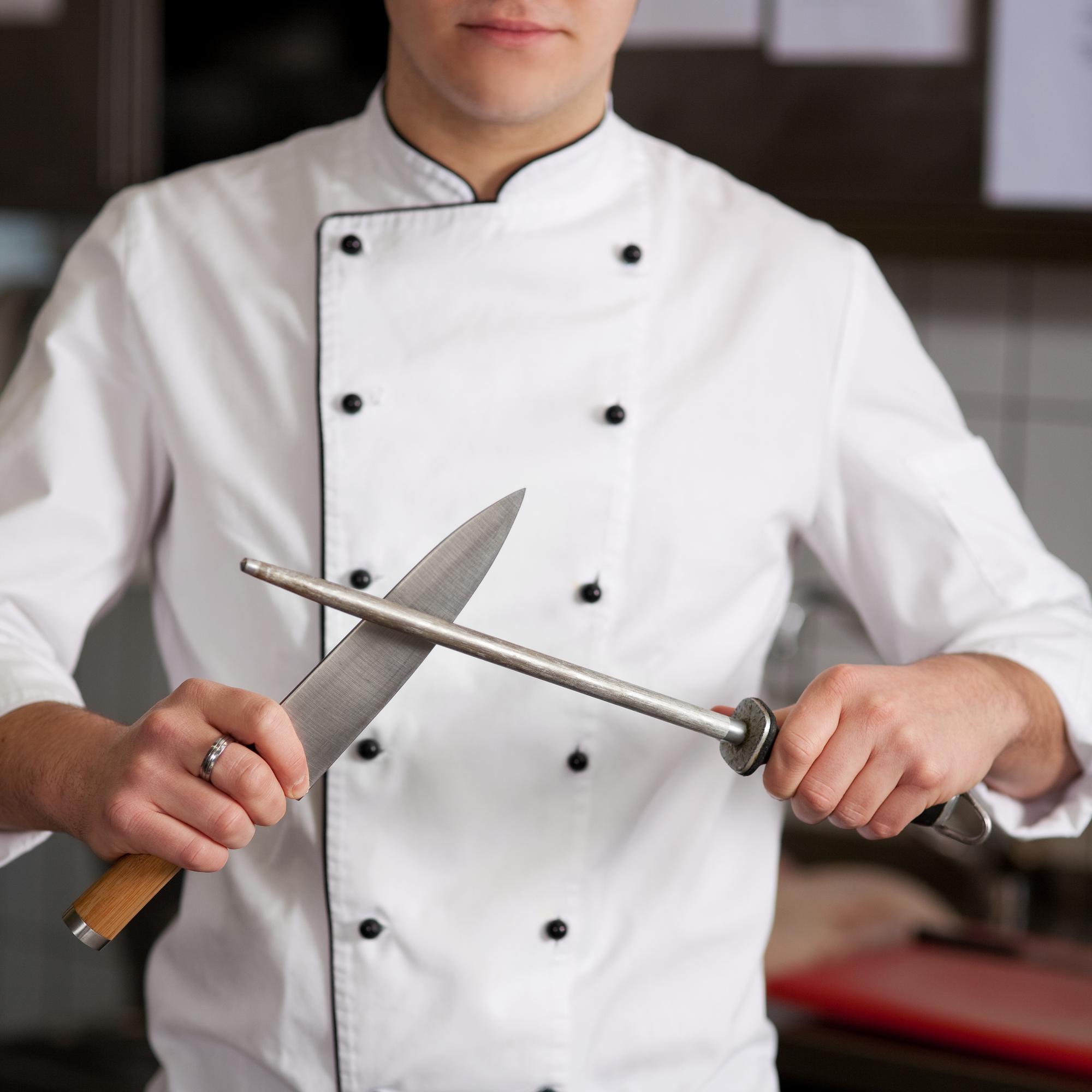 Chef demonstrating knife skills